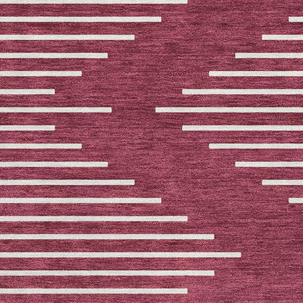 HomeRoots 5' X 8' Burgundy And Ivory Geometric Washable Area Rug - Stylish, Durable, Stain-Resistant & UV Safe! 679716