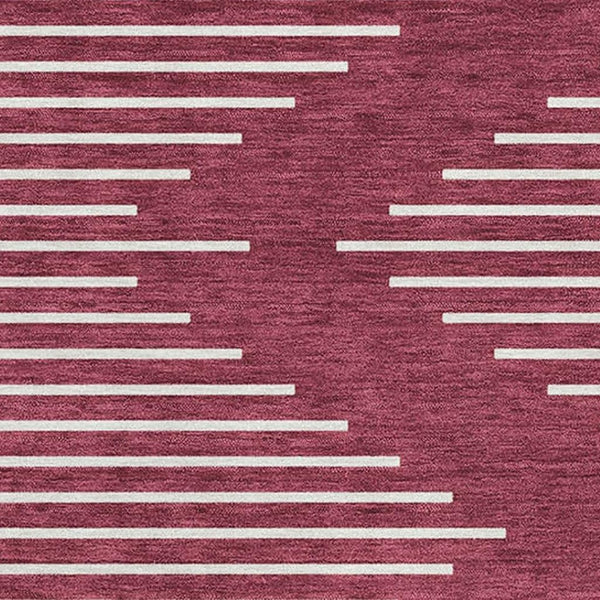 HomeRoots 8' X 10' Burgundy and Ivory Geometric Area Rug - Washable, UV Protected, Stain Resistant for Busy Homes 679718