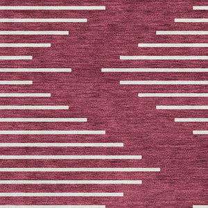 HomeRoots 9' X 12' Burgundy and Ivory Geometric Area Rug - Durable, Washable, UV Protected for Any Space 679719
