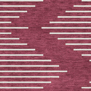 HomeRoots 10' X 14' Burgundy and Ivory Geometric Area Rug - Washable, UV-Protected, Stain-Resistant Design! 679720