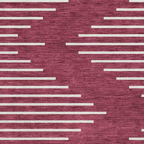 HomeRoots 10' X 14' Burgundy and Ivory Geometric Area Rug - Washable, UV-Protected, Stain-Resistant Design! 679720