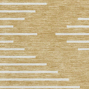 HomeRoots 5' X 8' Gold And Ivory Geometric Area Rug - Washable, UV-Protected, Stain-Resistant Beauty for Homes 679728