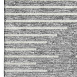 HomeRoots 10' X 14' Gray and Ivory Geometric Area Rug - Washable, UV Protected, Stylish for High-Traffic Spaces 679738