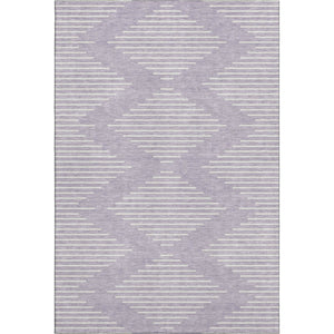 HomeRoots 5' X 8' Geometric Lavender and Ivory Area Rug - Stylish, Durable, Washable with UV Protection! 679746