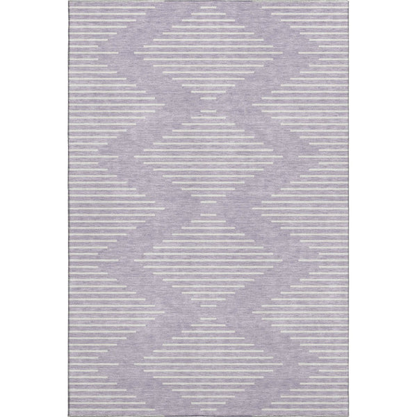 HomeRoots 5' X 8' Geometric Lavender and Ivory Area Rug - Stylish, Durable, Washable with UV Protection! 679746