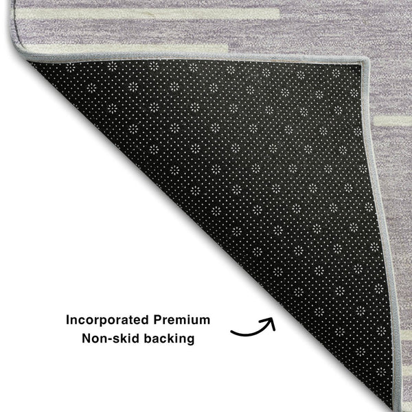 HomeRoots 5' X 8' Geometric Lavender and Ivory Area Rug - Stylish, Durable, Washable with UV Protection! 679746