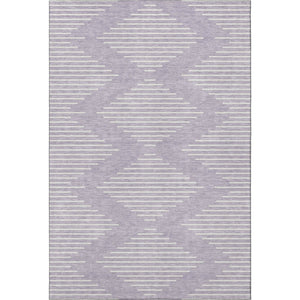 HomeRoots 5' X 8' Geometric Lavender and Ivory Area Rug - Stylish, Durable, Washable with UV Protection! 679746
