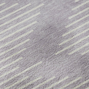 HomeRoots 8' Lavender and Ivory Geometric Round Rug - Washable, UV Protected, Stain-Resistant for Easy Care 679747