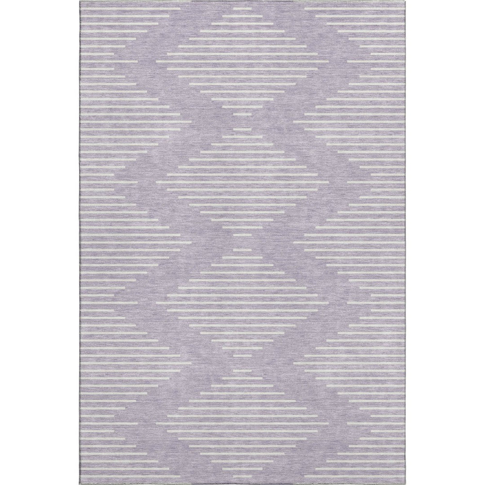 HomeRoots 9' X 12' Stylish Lavender & Ivory Geometric Area Rug - Washable, UV Protected, Perfect for High-Traffic Spaces 679749