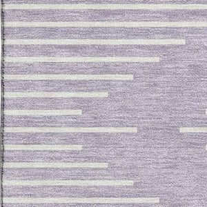 HomeRoots 9' X 12' Stylish Lavender & Ivory Geometric Area Rug - Washable, UV Protected, Perfect for High-Traffic Spaces 679749