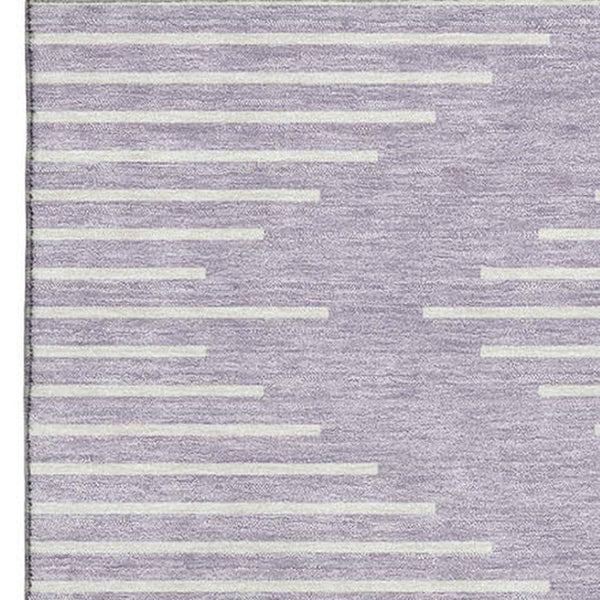 HomeRoots 10' X 14' Modern Lavender & Ivory Geometric Area Rug - Washable, UV Protected, Stain Resistant Style 679750