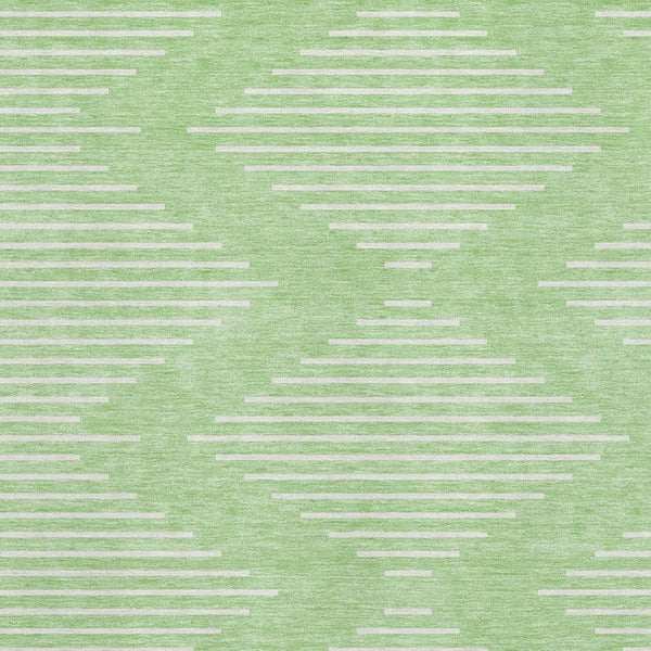 HomeRoots 5' X 8' Stylish Mint Green & Ivory Geometric Area Rug – Washable, UV Protected, Stain Resistant Design 679752