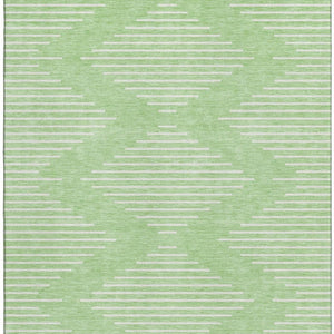 HomeRoots 5' X 8' Stylish Mint Green & Ivory Geometric Area Rug – Washable, UV Protected, Stain Resistant Design 679752