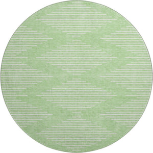 HomeRoots 8' Stylish Mint Green & Ivory Geometric Round Rug – Washable, UV Protection, Perfect for Homes! 679753