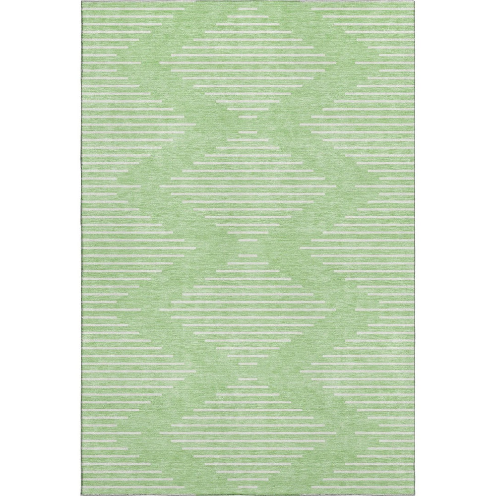 HomeRoots 8' X 10' Mint Green & Ivory Geometric Area Rug - Washable, UV Protected, Durable for Everyday Living 679754