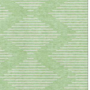 HomeRoots 8' X 10' Mint Green & Ivory Geometric Area Rug - Washable, UV Protected, Durable for Everyday Living 679754