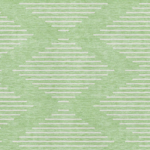 HomeRoots 9' X 12' Stylish Mint Green & Ivory Geometric Area Rug – Washable, UV-Protected, Pet-Friendly Design! 679755