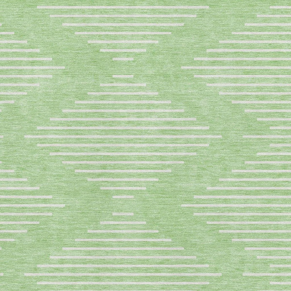 HomeRoots 9' X 12' Stylish Mint Green & Ivory Geometric Area Rug – Washable, UV-Protected, Pet-Friendly Design! 679755
