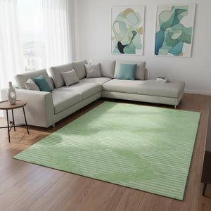 HomeRoots 10' X 14' Mint Green & Ivory Geometric Area Rug - Washable, UV-Protected for Stylish, Durable Spaces! 679756