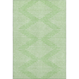 HomeRoots 10' X 14' Mint Green & Ivory Geometric Area Rug - Washable, UV-Protected for Stylish, Durable Spaces! 679756
