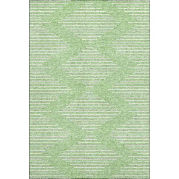 HomeRoots 10' X 14' Mint Green & Ivory Geometric Area Rug - Washable, UV-Protected for Stylish, Durable Spaces! 679756
