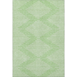 HomeRoots 10' X 14' Mint Green & Ivory Geometric Area Rug - Washable, UV-Protected for Stylish, Durable Spaces! 679756