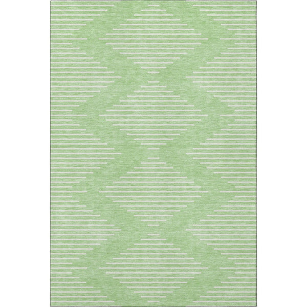 HomeRoots 10' X 14' Mint Green & Ivory Geometric Area Rug - Washable, UV-Protected for Stylish, Durable Spaces! 679756