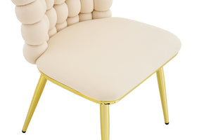 English Elm Luxury Velvet Bubble Tufted Swivel Chair Gold Frame Glam Accent Seat W3875P457865