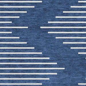 HomeRoots 10' X 14' Navy Blue and Ivory Geometric Area Rug - Stylish, Washable, UV Protected for Homes with Kids 679762