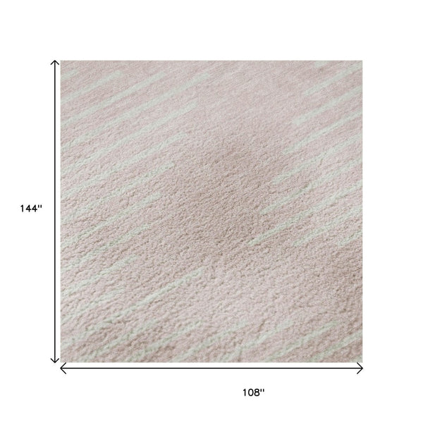 HomeRoots 9' X 12' Pink Geometric Washable Area Rug with UV Protection - Soft, Durable, Stylish for Homes 679767
