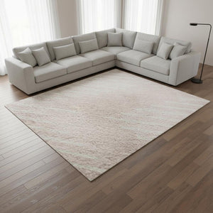 HomeRoots 9' X 12' Pink Geometric Washable Area Rug with UV Protection - Soft, Durable, Stylish for Homes 679767