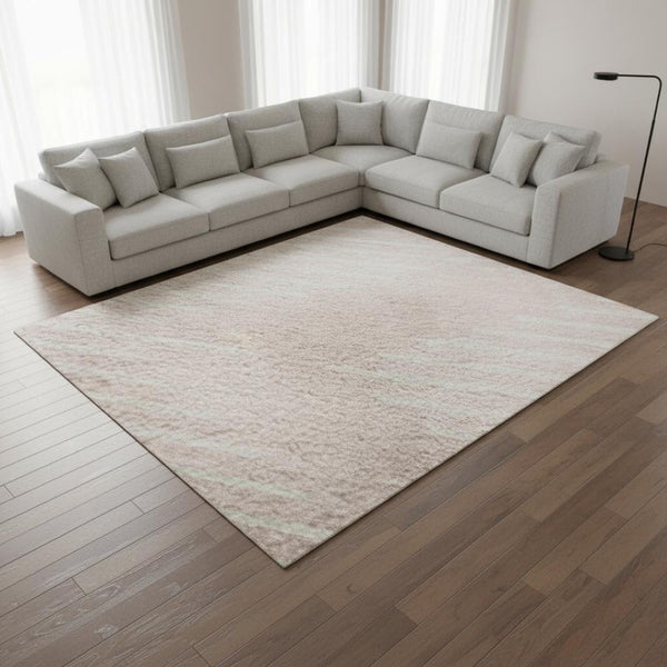 HomeRoots 9' X 12' Pink Geometric Washable Area Rug with UV Protection - Soft, Durable, Stylish for Homes 679767