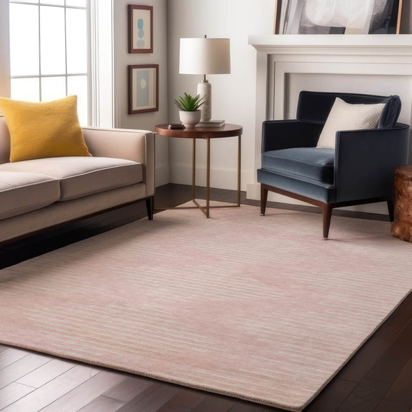 HomeRoots 10' X 14' Pink Geometric Washable Area Rug - UV Protected & Stain-Resistant for Modern Spaces 679768