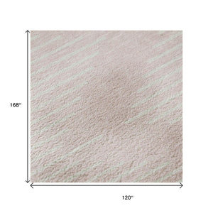 HomeRoots 10' X 14' Pink Geometric Washable Area Rug - UV Protected & Stain-Resistant for Modern Spaces 679768