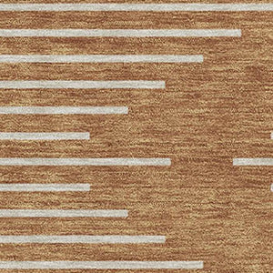 HomeRoots 9' X 12' Stylish Rust and Beige Geometric Area Rug – Washable, UV-Protected, Perfect for Families! 679773