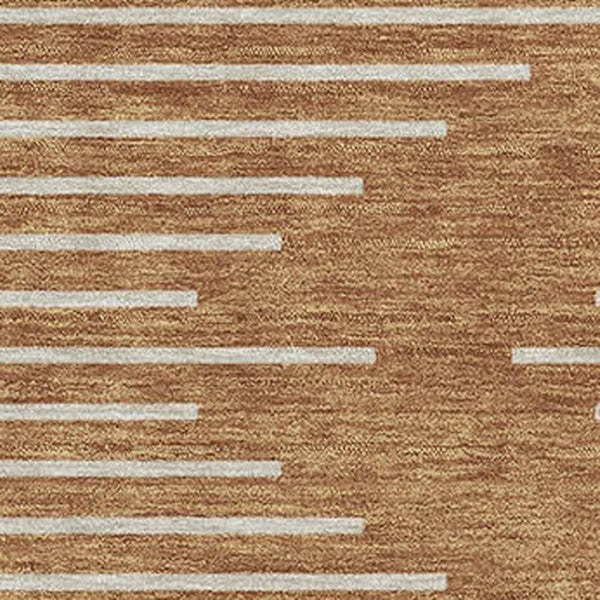 HomeRoots 9' X 12' Stylish Rust and Beige Geometric Area Rug – Washable, UV-Protected, Perfect for Families! 679773