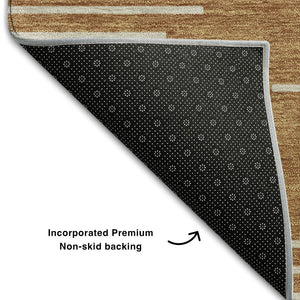 HomeRoots 10' X 14' Stylish Rust & Beige Geometric Washable Area Rug – Durable, UV Protected & Stain Resistant! 679774