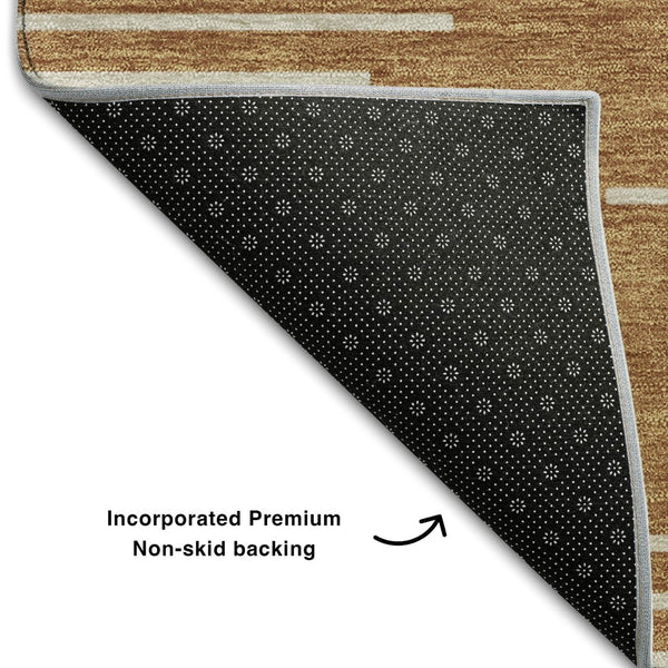 HomeRoots 10' X 14' Stylish Rust & Beige Geometric Washable Area Rug – Durable, UV Protected & Stain Resistant! 679774