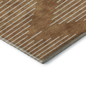 HomeRoots 10' X 14' Stylish Rust & Beige Geometric Washable Area Rug – Durable, UV Protected & Stain Resistant! 679774