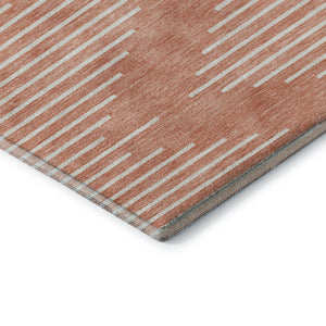 HomeRoots 5' X 8' Salmon and Ivory Geometric Area Rug - Washable, UV Protected, Stylish, and Durable Design 679776