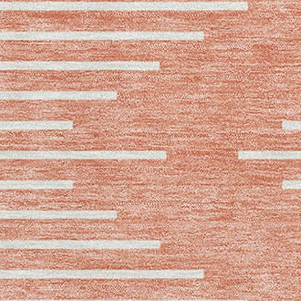 HomeRoots 5' X 8' Salmon and Ivory Geometric Area Rug - Washable, UV Protected, Stylish, and Durable Design 679776
