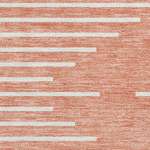 HomeRoots 8' X 10' Salmon and Ivory Geometric Area Rug - Durable, Washable, UV-Protected for Busy Homes 679778