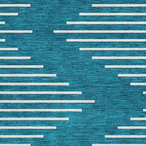 HomeRoots 8' X 10' Teal and Ivory Geometric Area Rug – Durable, Washable, UV-Protected for Everyday Living 679784