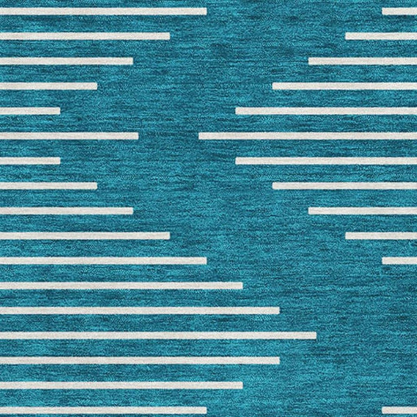 HomeRoots 10' X 14' Teal and Ivory Geometric Area Rug – Durable, Washable, UV-Protected for Busy Homes 679786