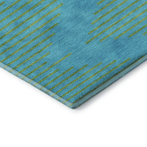 HomeRoots 10' X 14' Contemporary Aqua & Lime Green Geometric Area Rug with UV Protection & Easy Care Features 679792