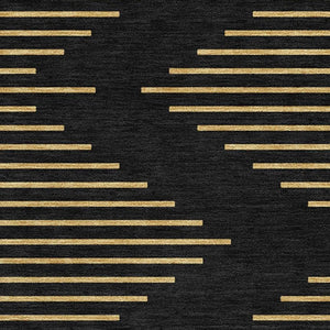 HomeRoots 9' X 12' Black and Gold Geometric Area Rug - Stylish, Washable, UV-Protected for High-Traffic Spaces 679797