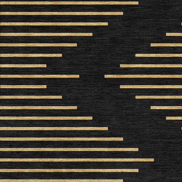 HomeRoots 10' X 14' Black and Gold Geometric Washable Area Rug - UV Protected, Stylish & Durable for Any Space 679798