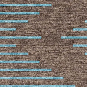 HomeRoots 8' X 10' Stylish Geometric Washable Area Rug in Brown & Sky Blue - UV Resistant & Stain-Repellent! 679802