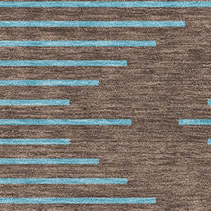 HomeRoots 9' X 12' Geometric Washable Area Rug in Brown & Sky Blue - UV Protected, Stain Resistant & Durable 679803