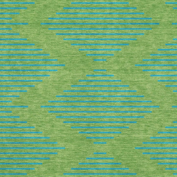 HomeRoots 5' X 8' Green and Teal Geometric Washable Area Rug - Stylish, Durable, UV-Protected for High-Traffic Areas 679806